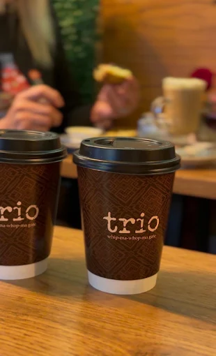 Takeaway coffee from Trio Cafe & Bar in York city centre